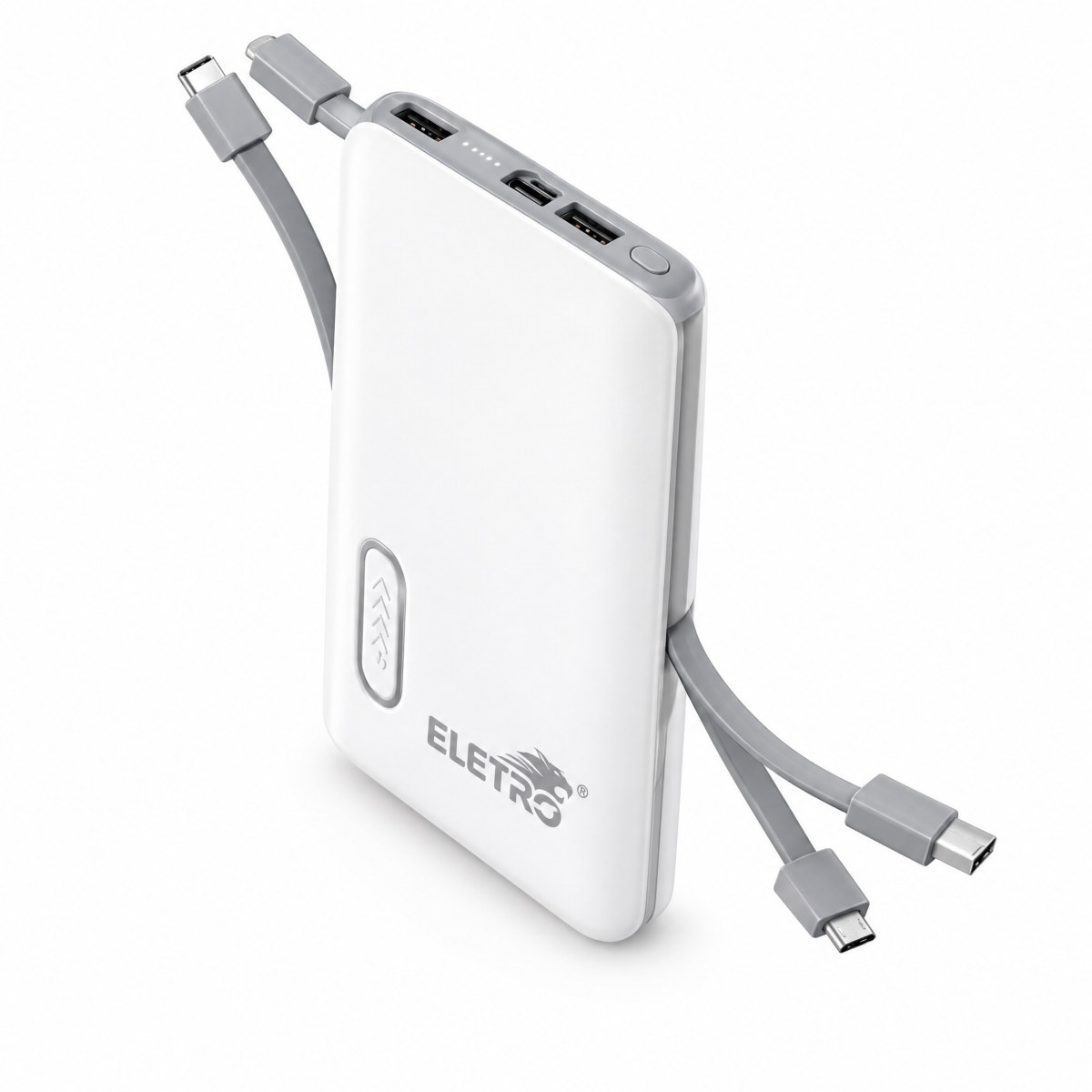 Carregador portátil 10.000 mAh 22,5W com cabos embutidos