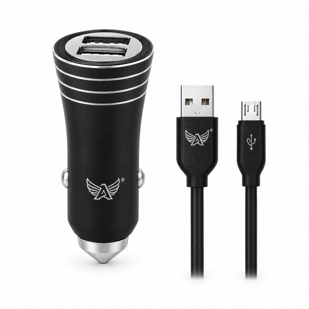 Carregador veicular com cabo micro USB (V8) 4,8A, 1 m