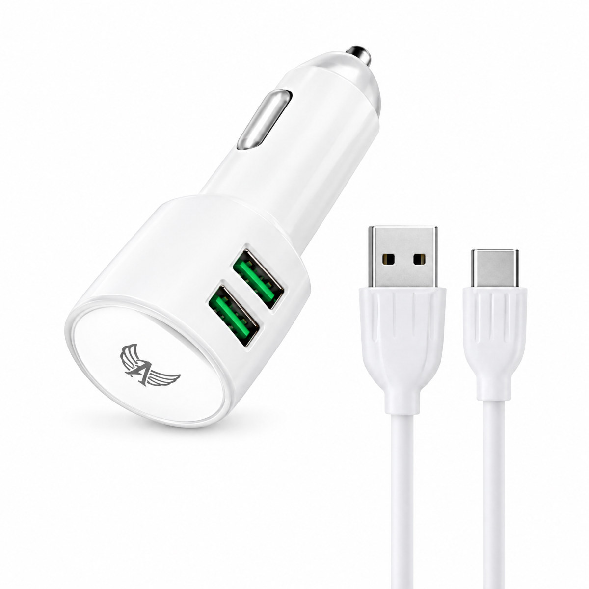 Carregador veicular com cabo USB-C 3,4A, 1 m