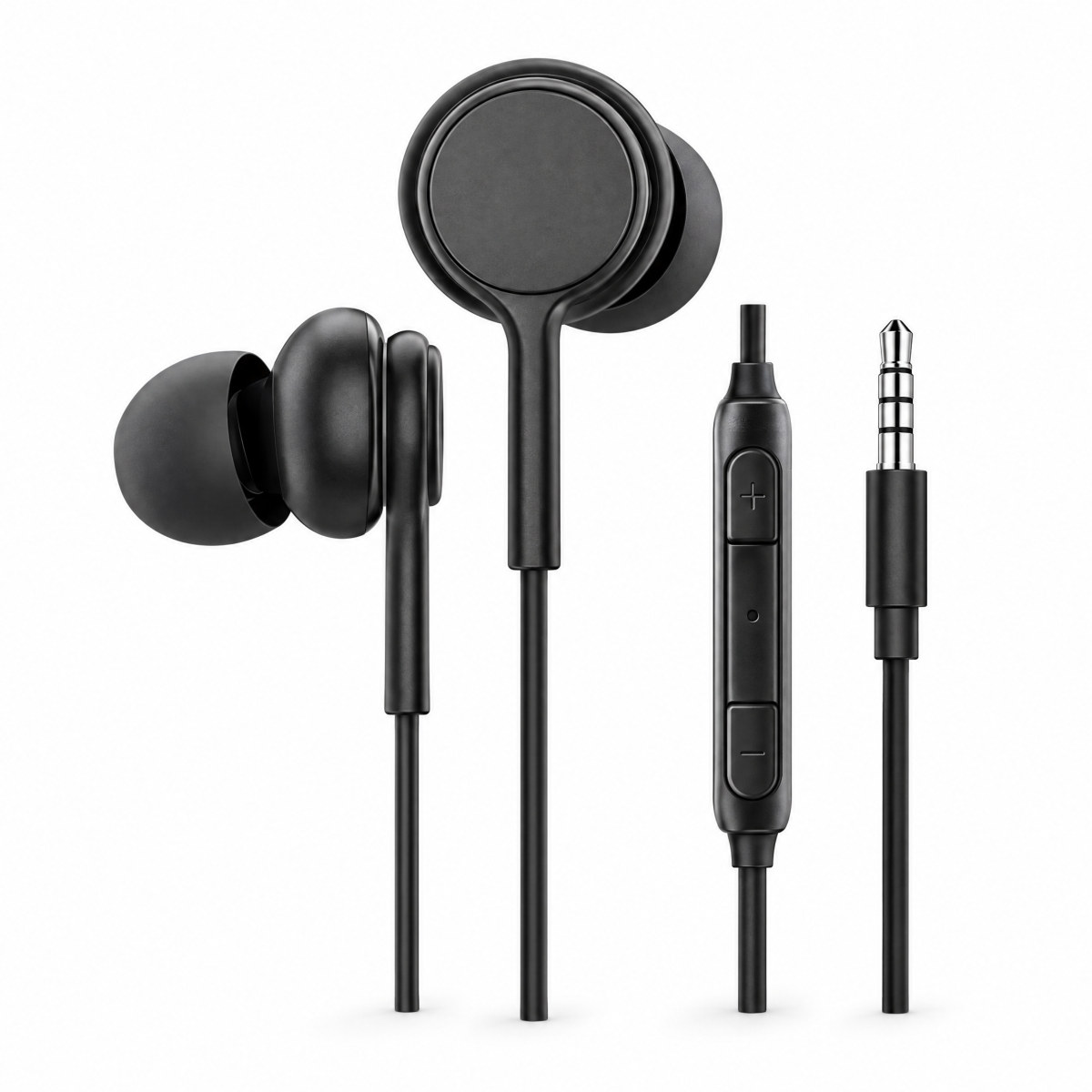 Fone de ouvido com fio e microfone, silicone, 1,2 m