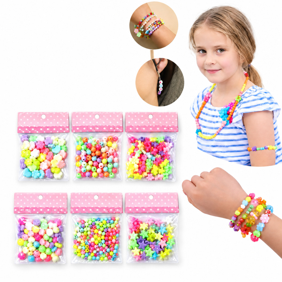 Kit de miçangas para pulseiras infantil