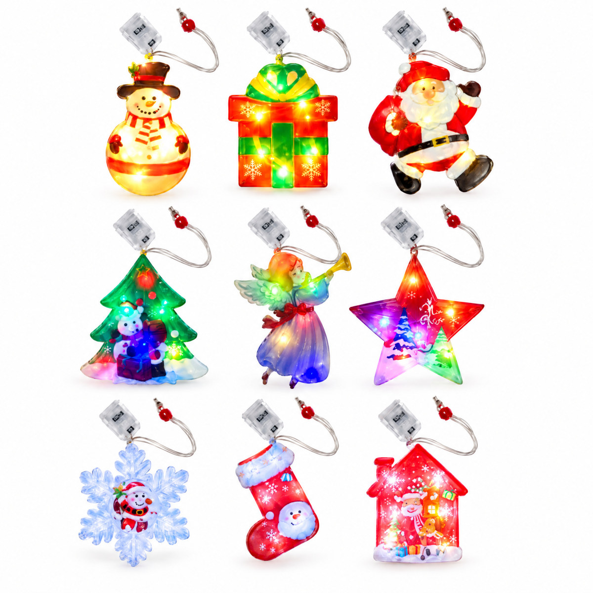Luzes de Natal com personagens