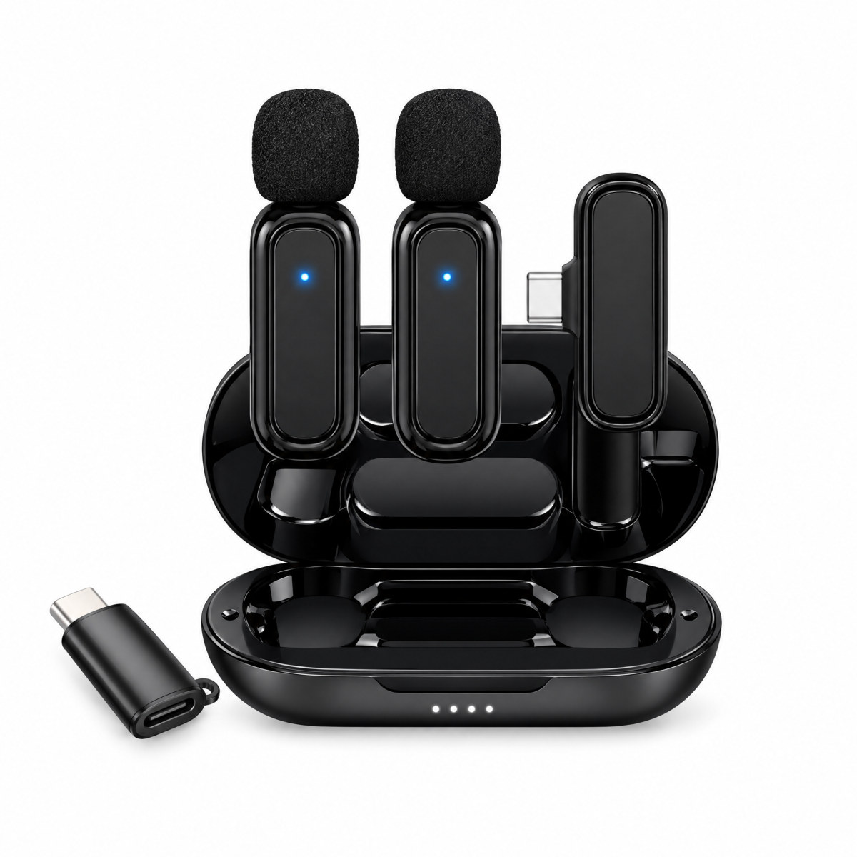 Microfone de lapela sem fio com 2 microfones