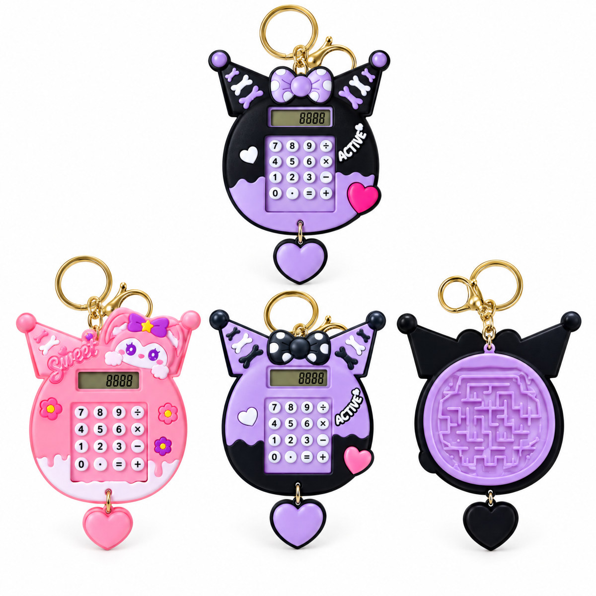 Chaveiro mini calculadora de personagens
