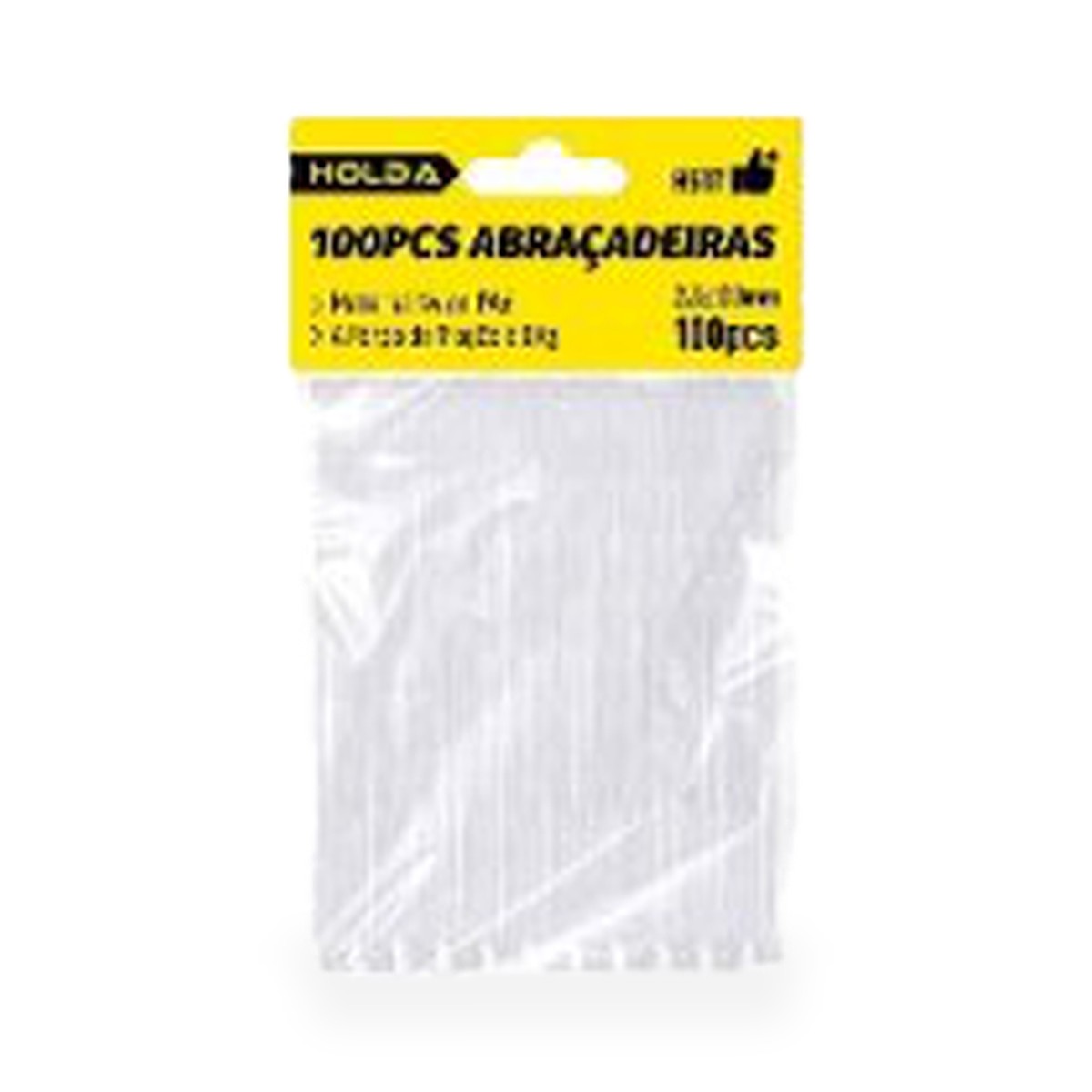 Abraçadeira de nylon transparente, pacote com 100