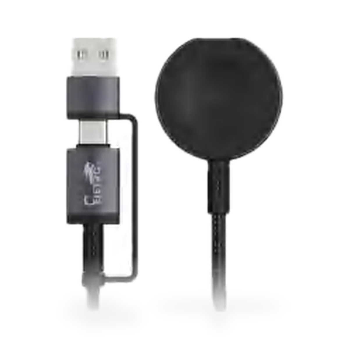 Cabo carregador magnético para smartwatch, plugue USB-A e USB-C, 1,2 m