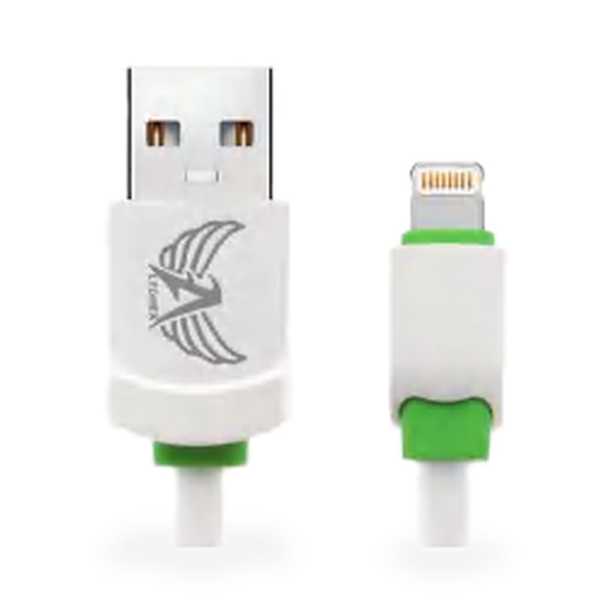 Cabo Lightning branco com detalhe verde, 1 m
