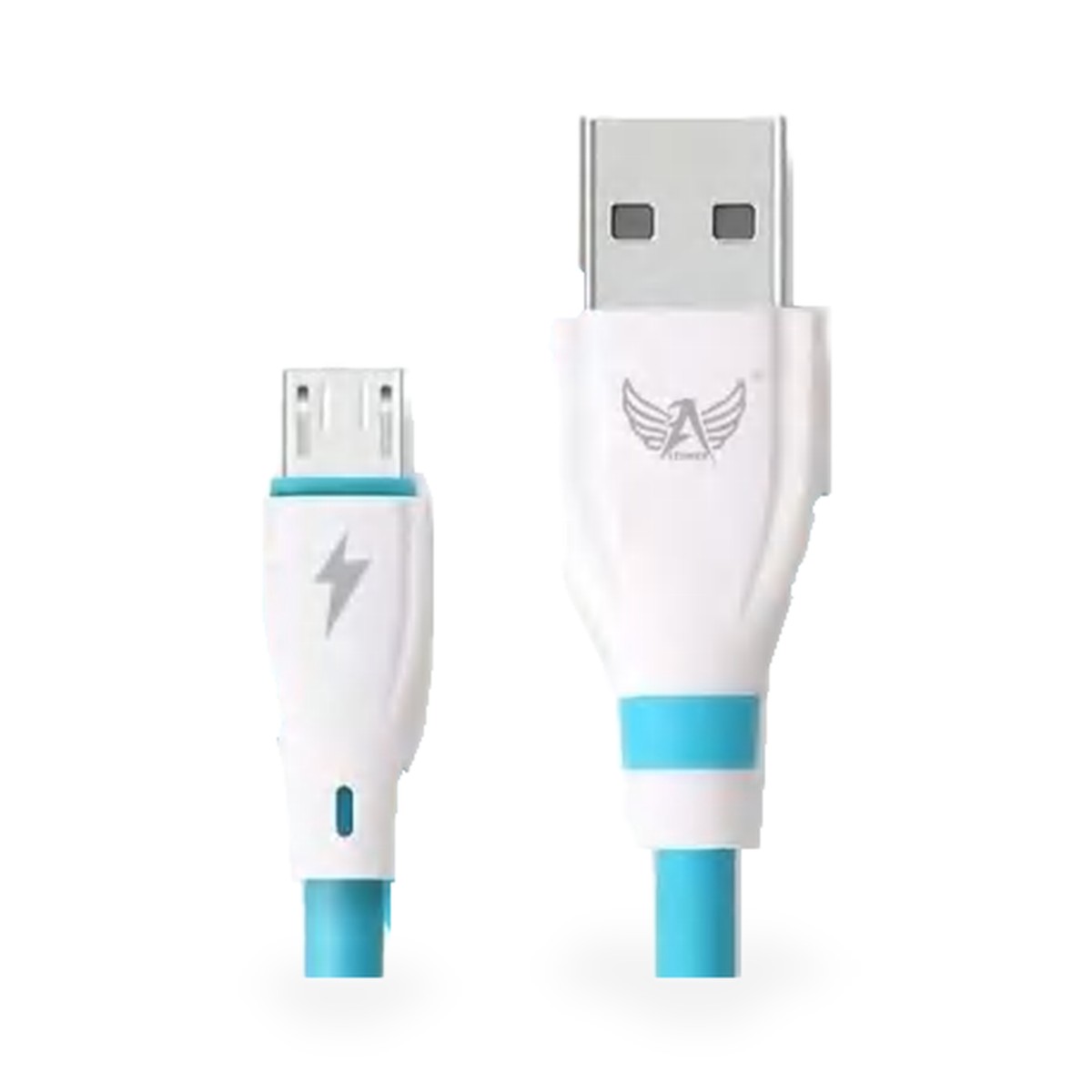 Cabo micro USB (V8) 3,4A, 1,2 m, pontas brancas com faixa colorida