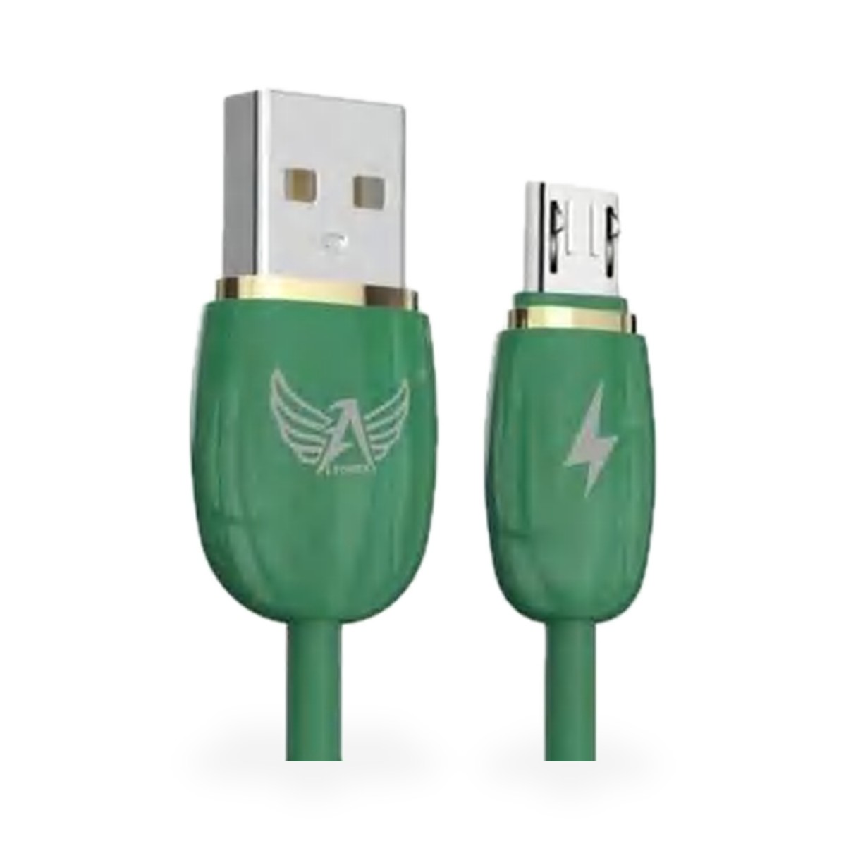 Cabo micro USB (V8) 3,4A com anel dourado nas pontas, 1 m