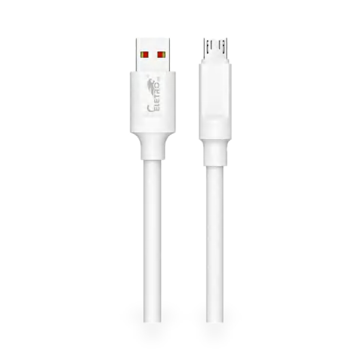 Cabo micro USB (V8) 4,8A, 1 m, branco com contatos vermelhos