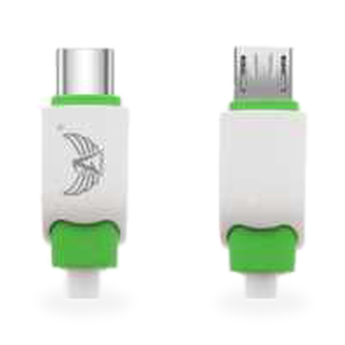 Cabo USB-C para micro USB (V8) chato, 1,2 m, branco e verde