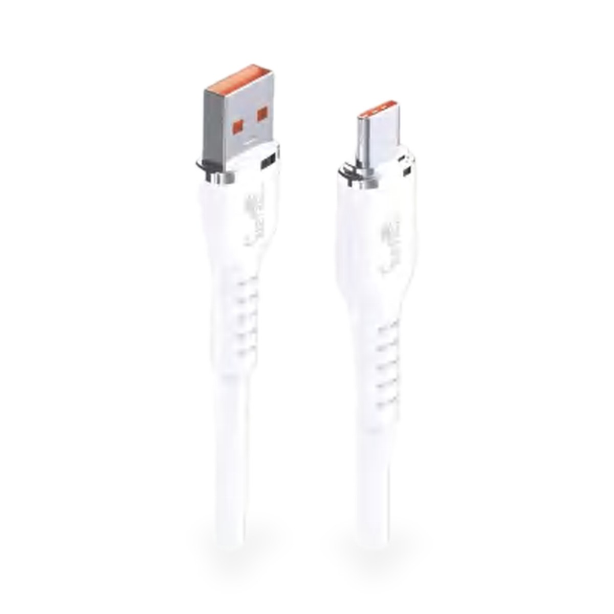 Cabo USB para USB-C de silicone 6,8A, 1 m, preto e branco