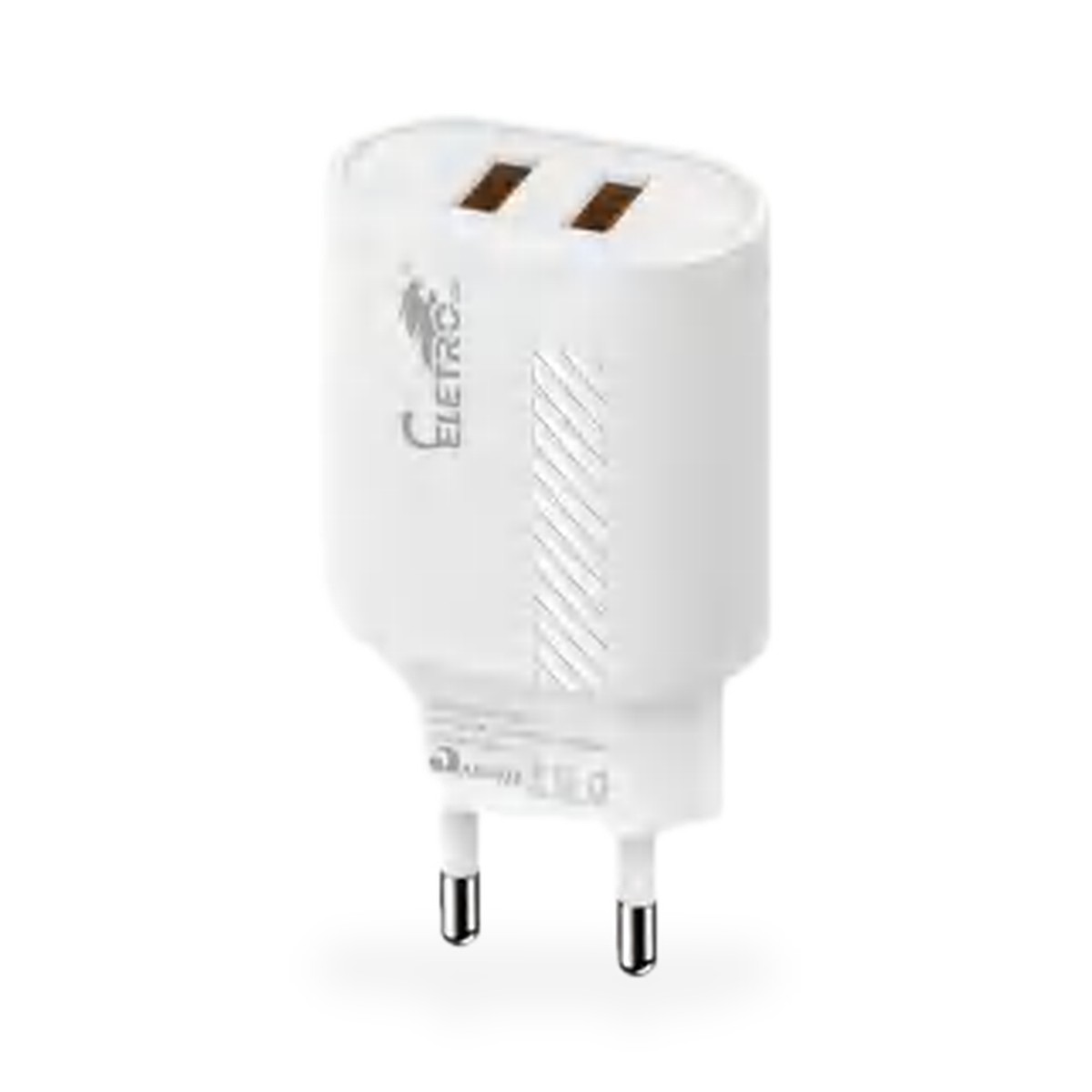 Carregador de tomada 2 USB 25W bivolt, sem cabo