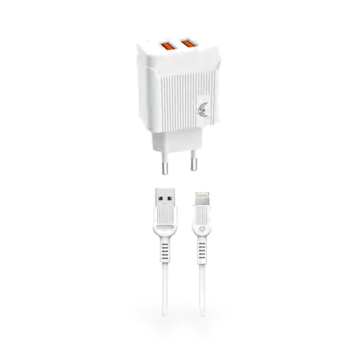 Carregador de tomada 2 USB com cabo Lightning 5,1A, 1 m, modelo B