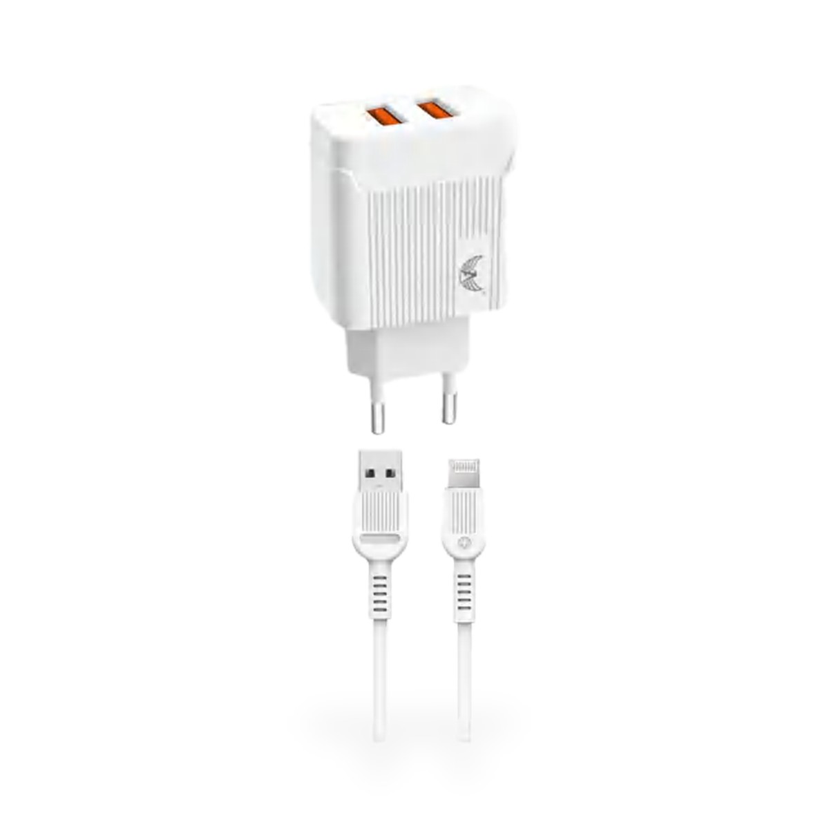 Carregador de tomada 2 USB com cabo Lightning 5,1A, 1 m, modelo B