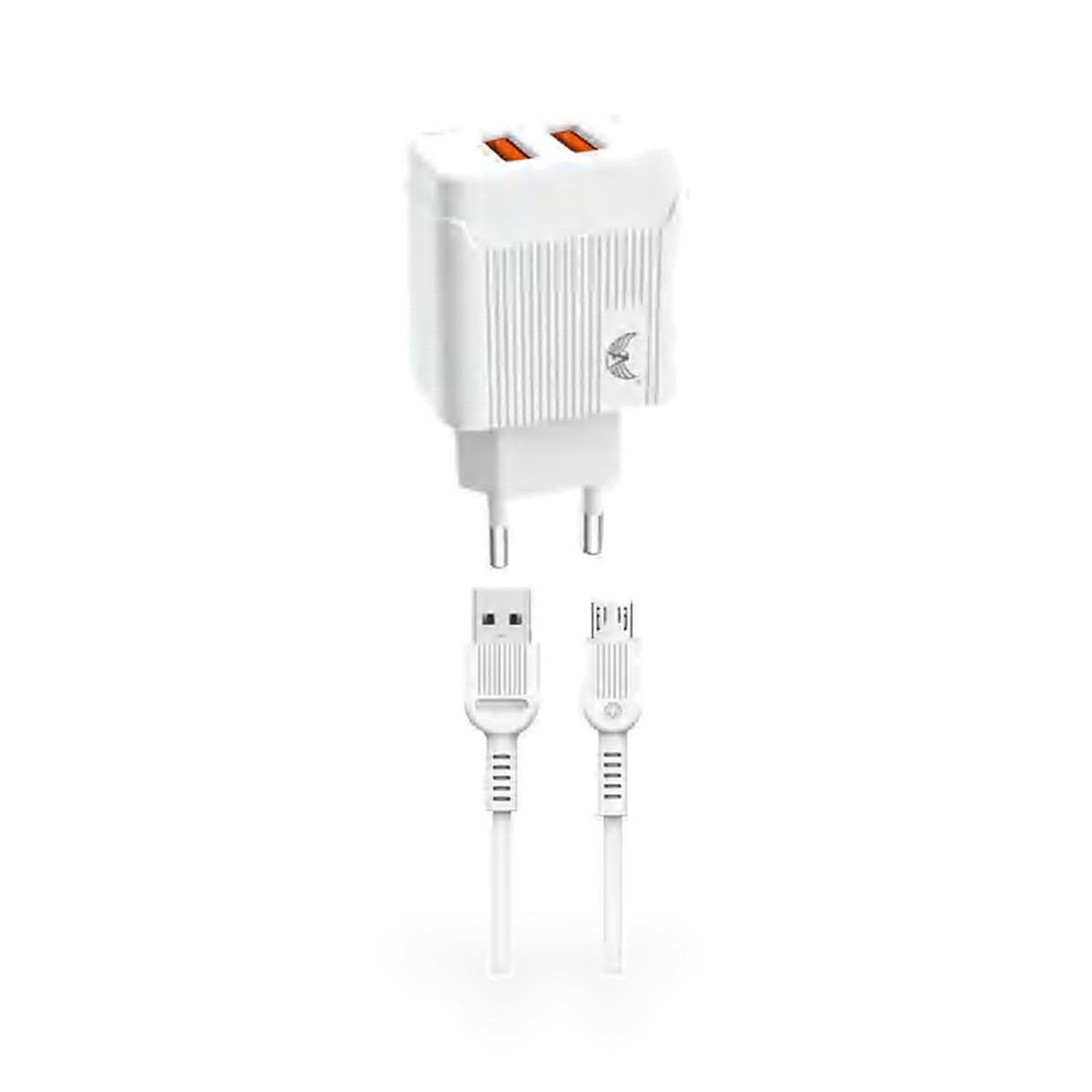 Carregador de tomada 2 USB com cabo micro USB (V8) 5,1A, 1 m, modelo B