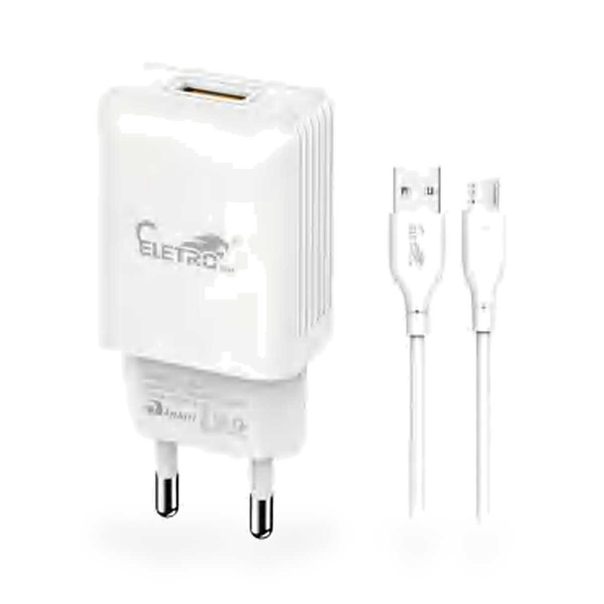 Carregador de tomada USB 25W com cabo micro USB (V8) 5,1A, 1 m