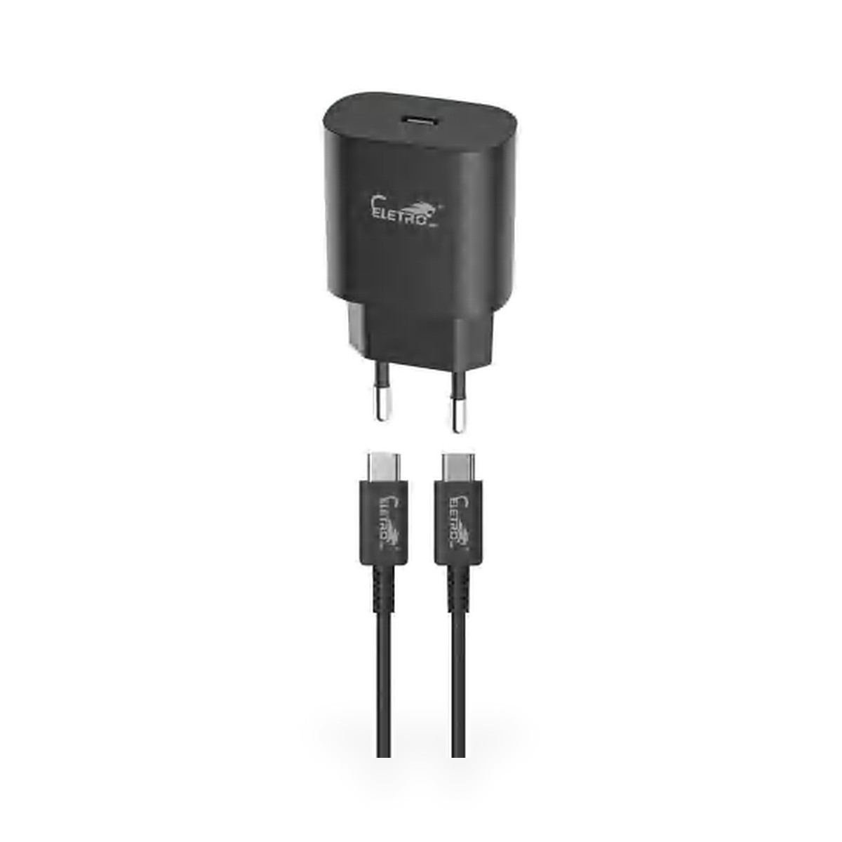 Carregador de tomada USB-C PD 35W com cabo USB-C para USB-C, 1 m, preto