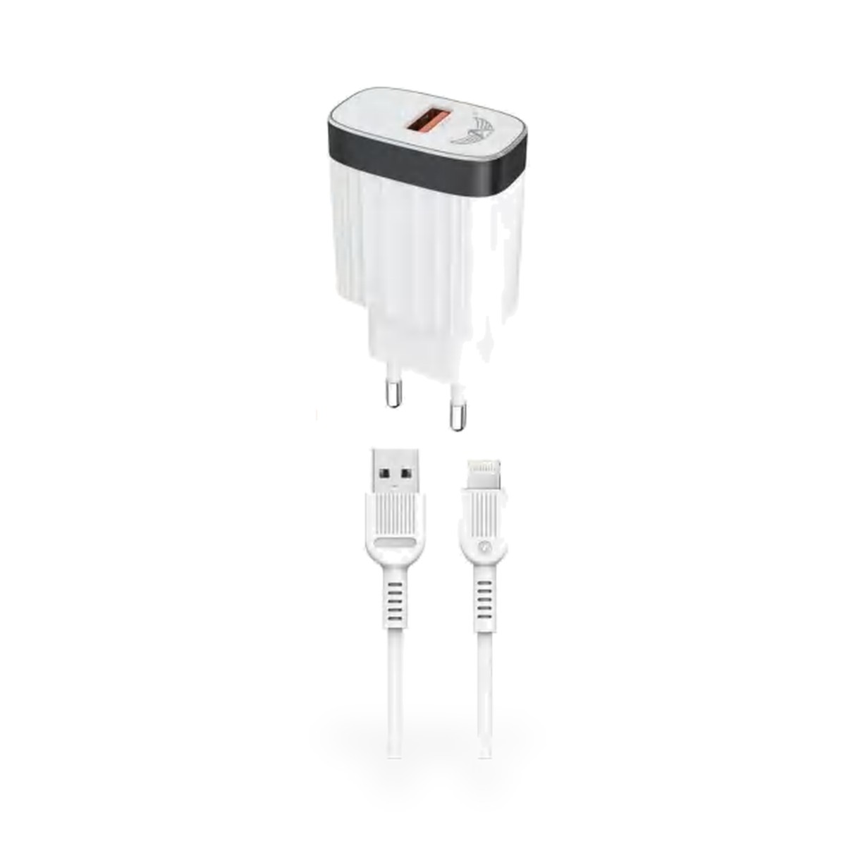 Carregador de tomada USB QC 3.0 com cabo Lightning 5,1A, 1 m