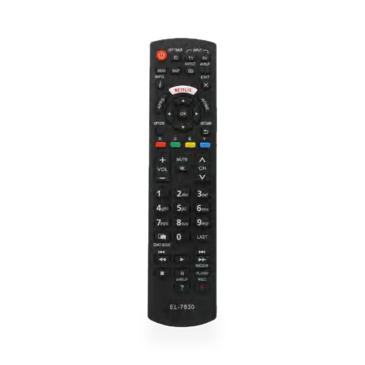 Controle remoto para TV Panasonic LCD, tecla Netflix acima do direcional