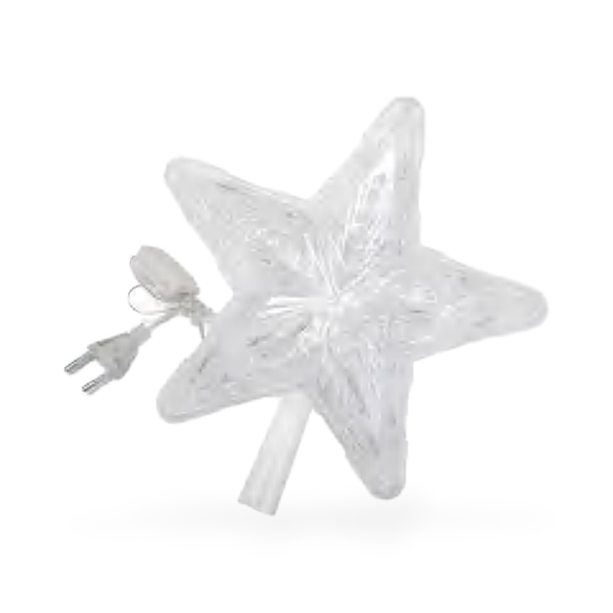 Estrela de ponta de árvore de Natal 110V com 30 LEDs coloridos, 23 cm
