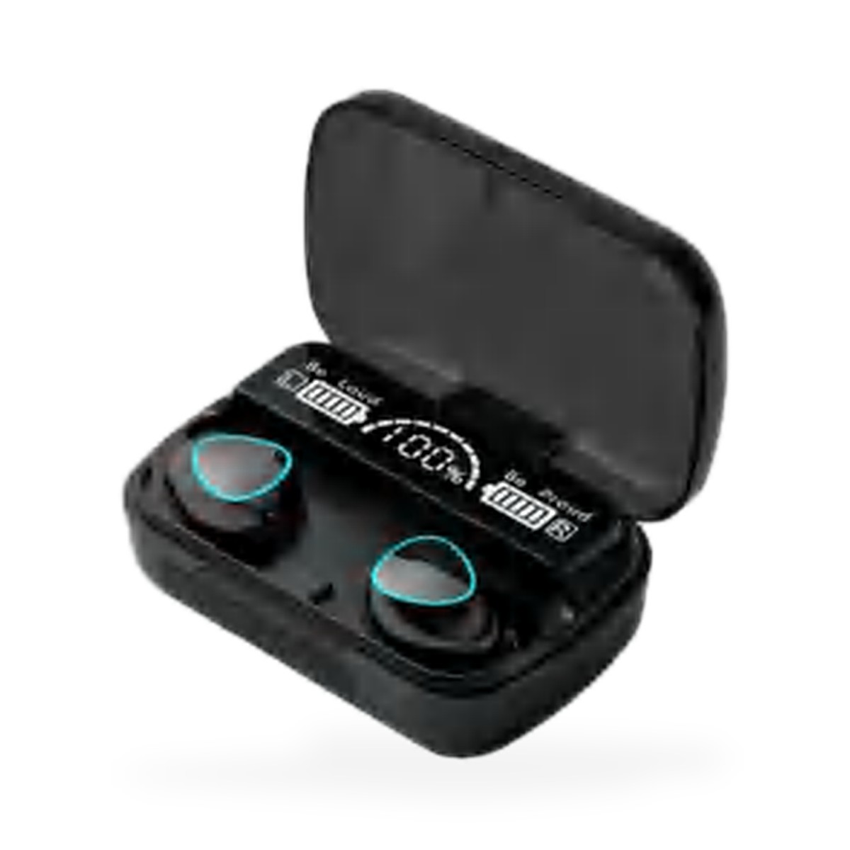 Fone Bluetooth 5.3 M10 gamer com estojo de visor digital