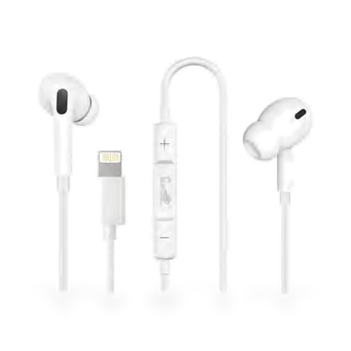Fone de ouvido com fio Lightning, microfone e pontas de silicone