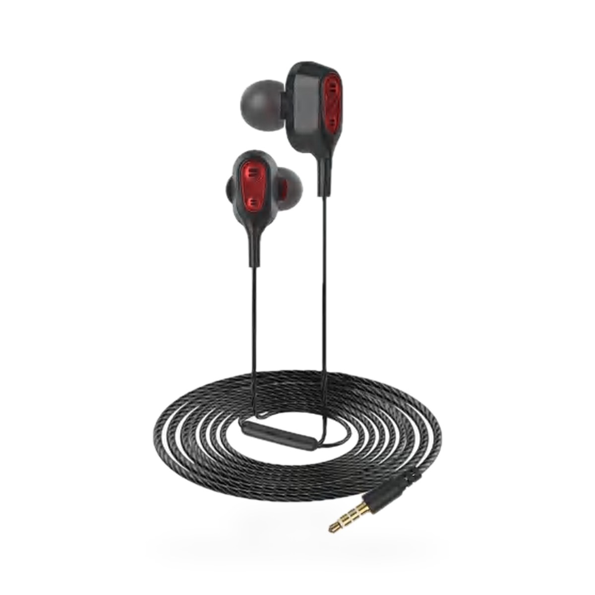 Fone de ouvido com fio P2 e microfone, cápsula dupla, cores sortidas