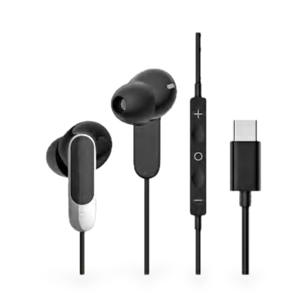Fone de ouvido com fio USB-C, microfone e controle de volume