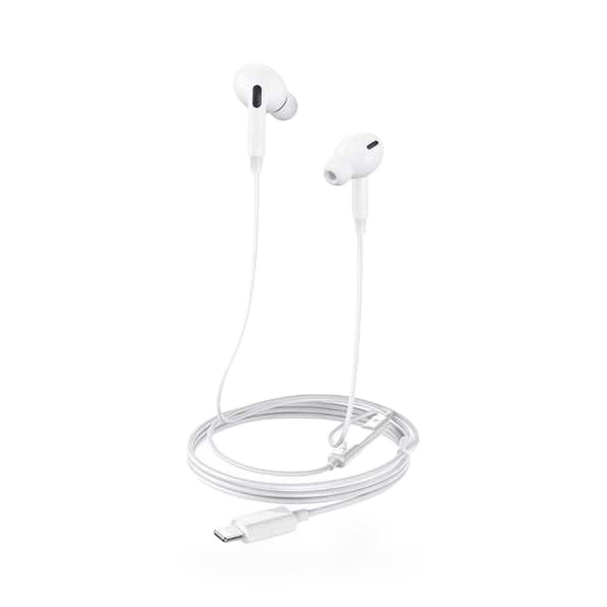 Fone de ouvido intra-auricular com fio Lightning, ponteiras de silicone