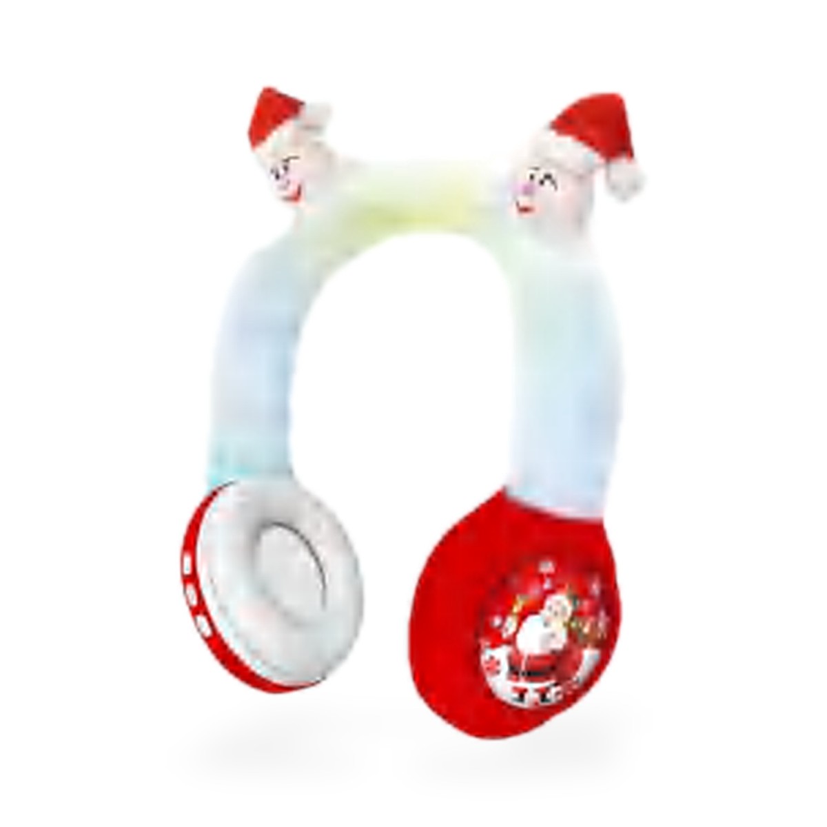Headphone Bluetooth 5.3 de Natal com arco de pelúcia e Papai Noel