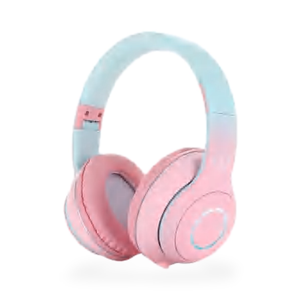 Headphone Bluetooth 5.3 em degradê com aro de luz na concha