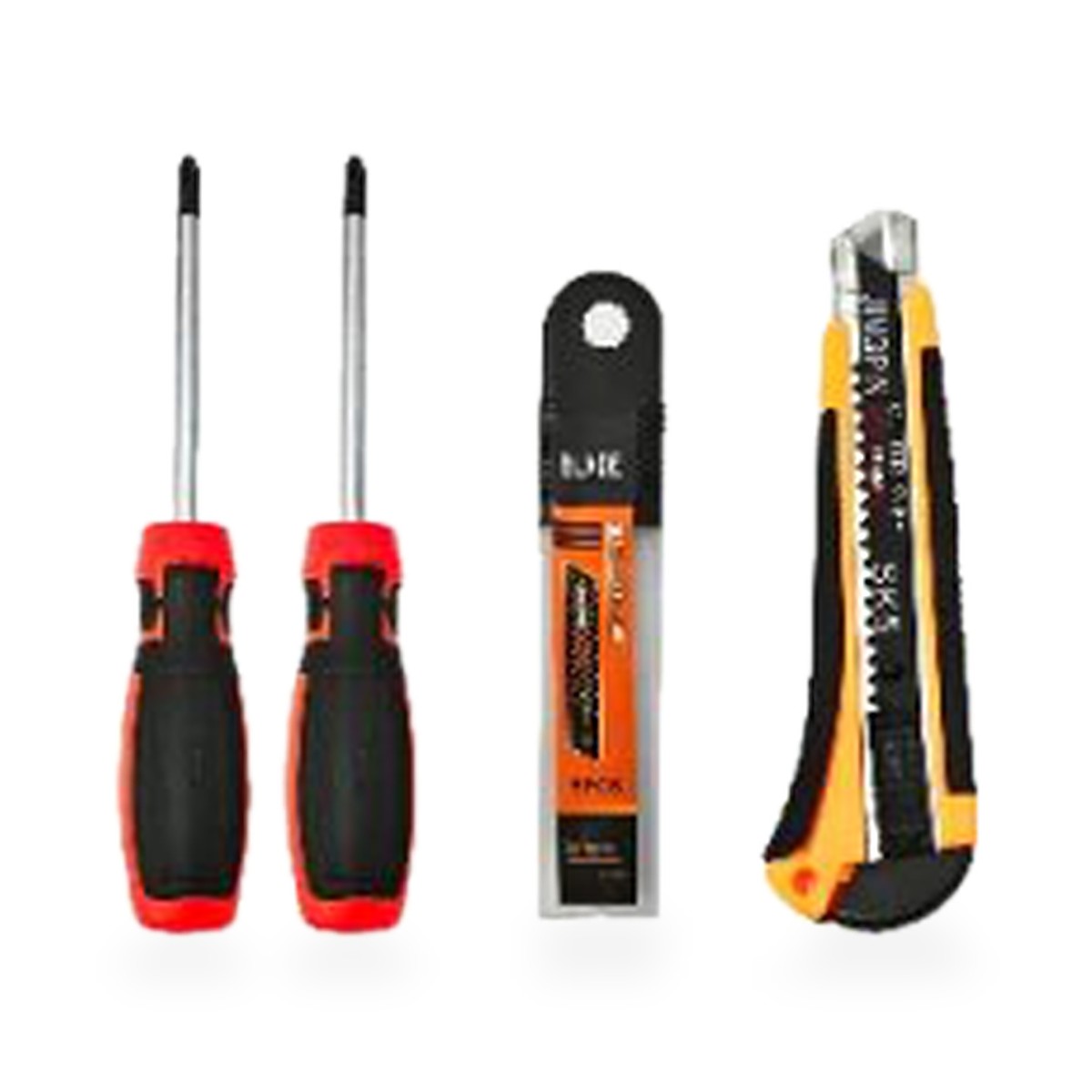 Kit 2 chaves de fenda e estilete com 5 lâminas reserva