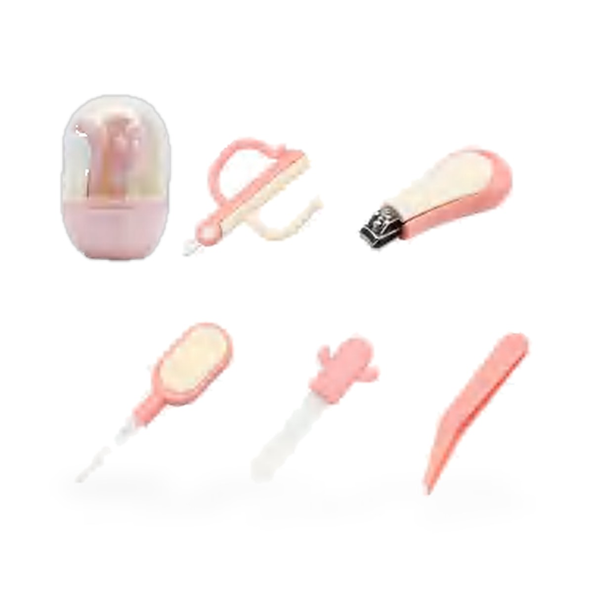 Kit cortador de unha para bebê, 5 peças, estojo de cacto