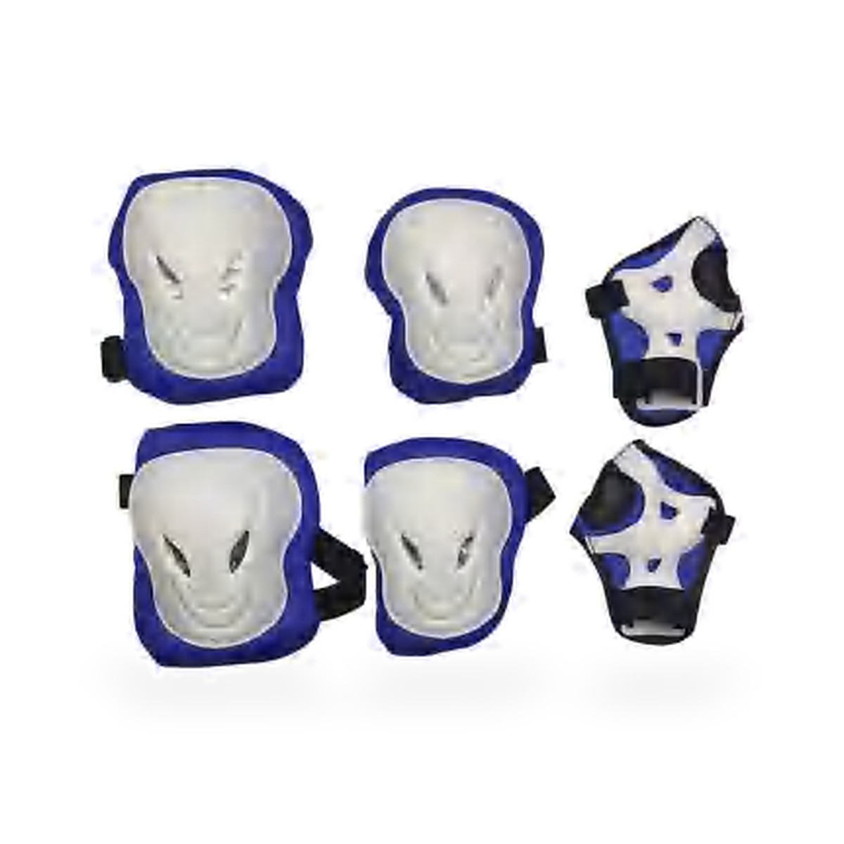 Kit de proteção para skate e patins, 6 peças, capa branca e borda colorida