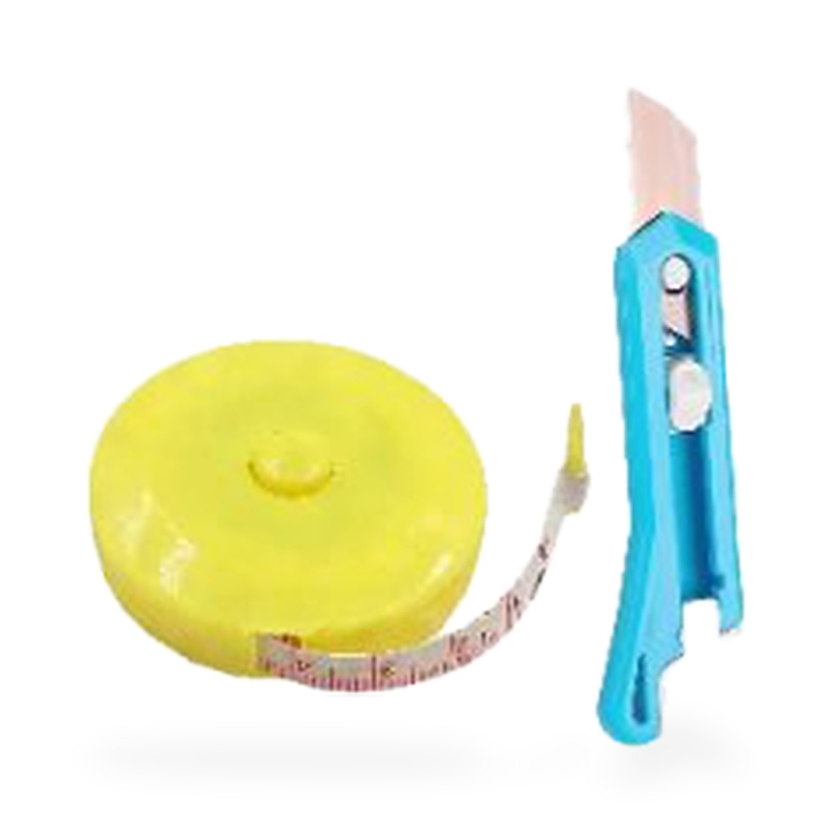 Kit fita métrica redonda de 150 cm e mini estilete, cores sortidas