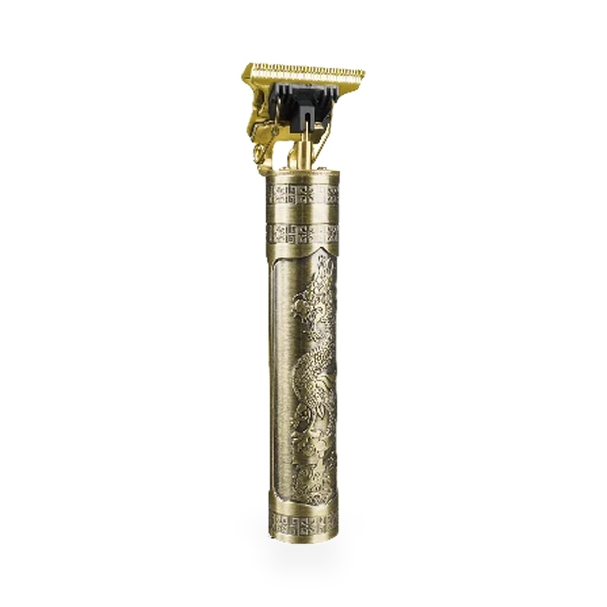 Máquina de cortar cabelo e barba recarregável, lâmina T, corpo de liga gravado