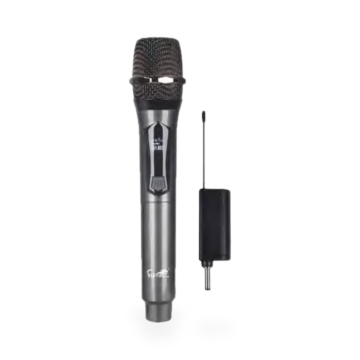 Microfone sem fio de mão com receptor P10, grafite