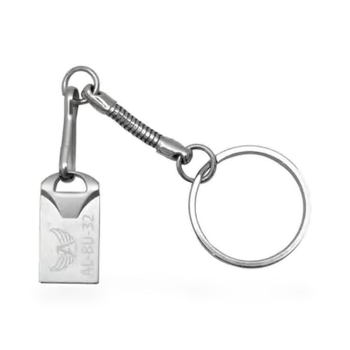 Pendrive 32 GB mini prateado com chaveiro de mola