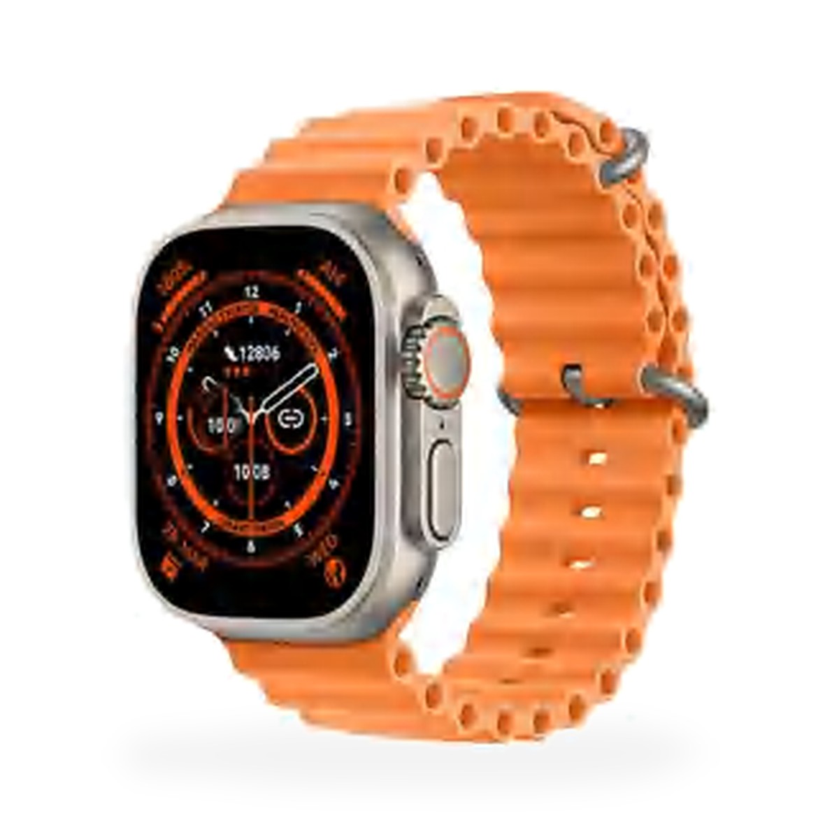 Smartwatch W69 49 mm com caixa cor titânio e 7 pulseiras