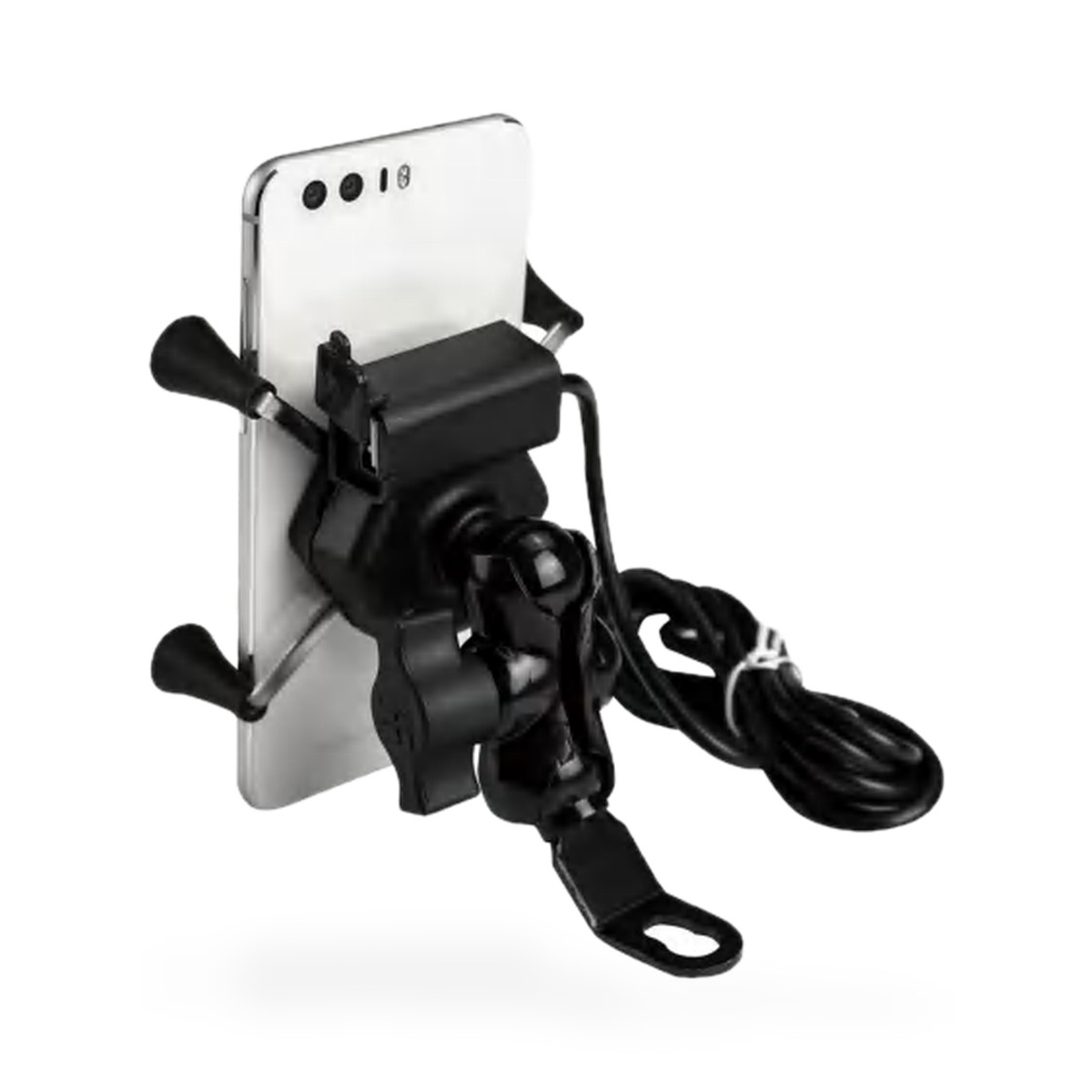 Suporte de celular para moto com carregador, garra em X