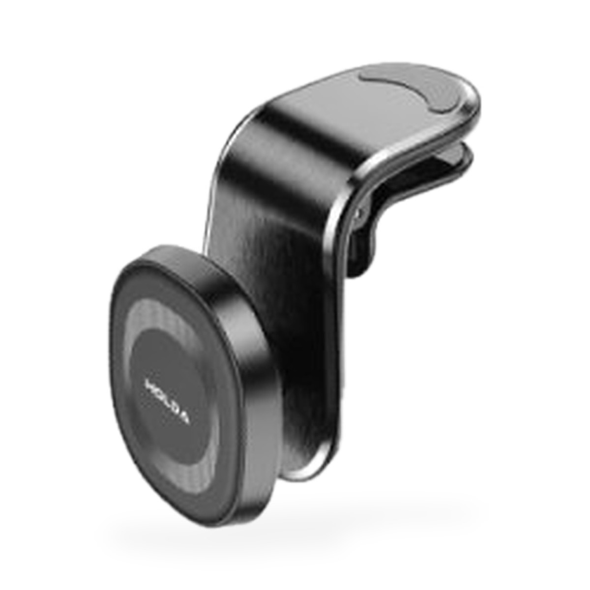 Suporte veicular magnético de braço curvo para saída de ar, com 2 chapinhas