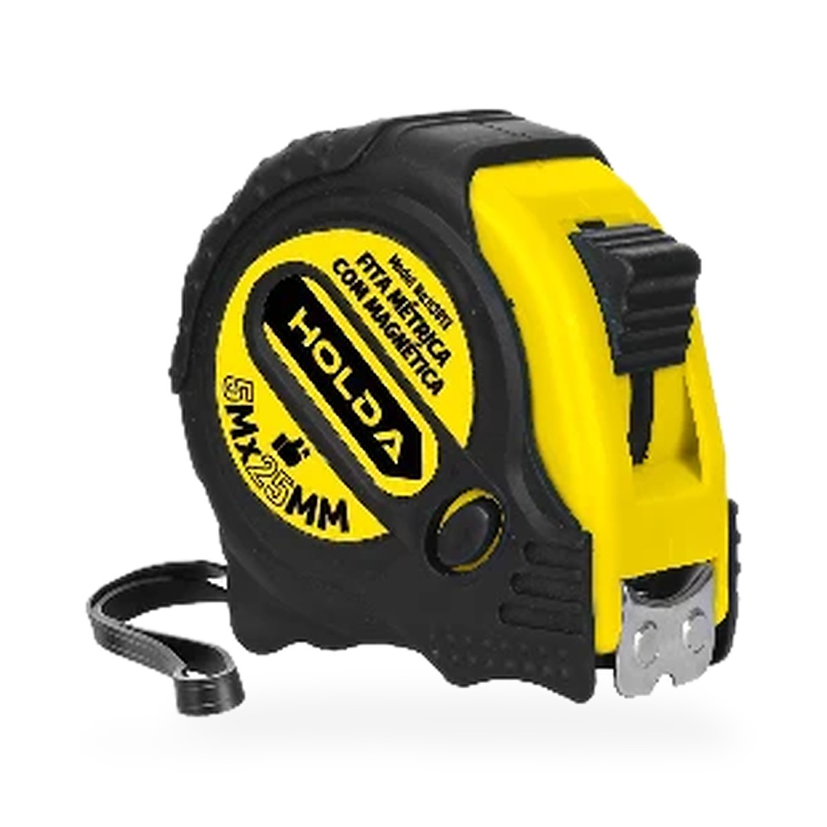 Trena métrica 5 m x 25 mm emborrachada com ponta magnética